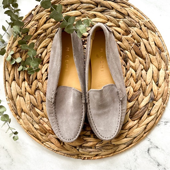 M. Gemi Grey Felize Suede Driving Moccasins - Picture 2 of 9